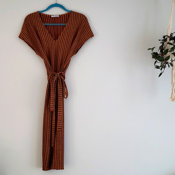 Zara Sparkly Striped Dress - Picture 2 of 8